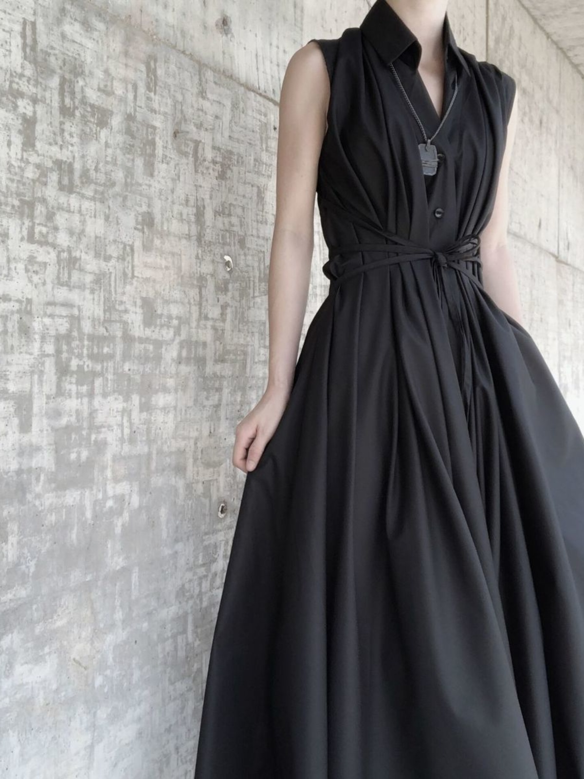 Korean Style A Line Shirt Dress - Dark Style Irregular Ultra-Long Shirt Dress