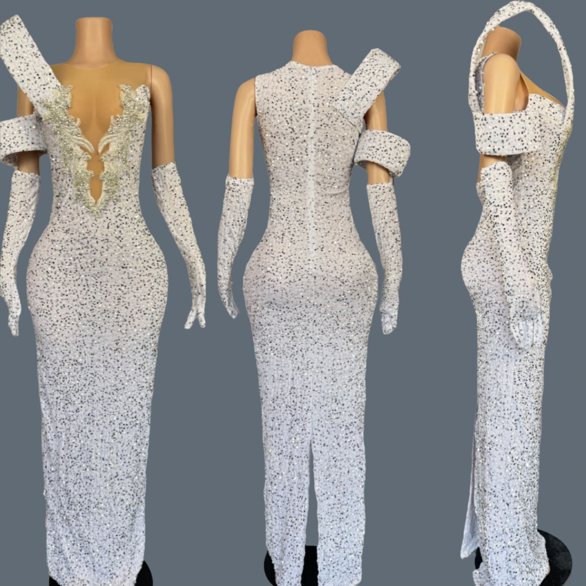 Sparkly Rhinestone Deep V Neck - огляд і ціна Sparkly Rhinestone Club Party Dress