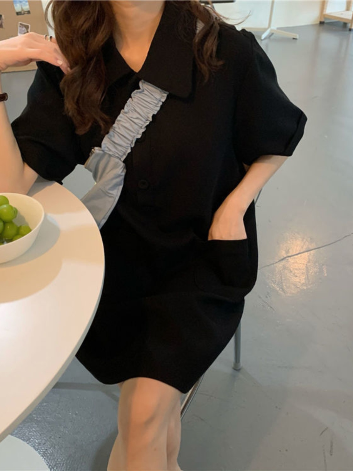 plus Size A-Line Dress  Collar - огляд і ціна Korean Style A Line Shirt Dress