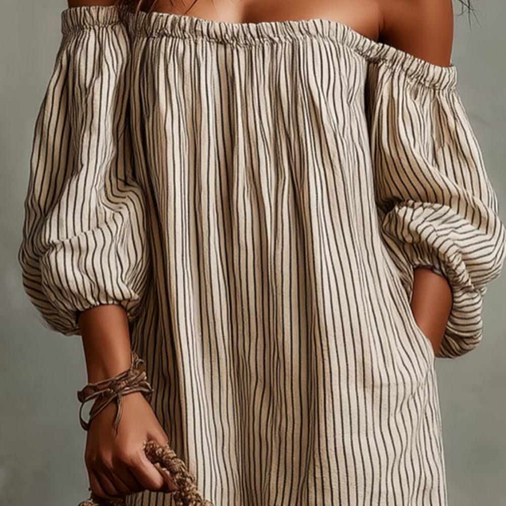 Spring Summer Women's Off Shou - огляд і ціна Off Shoulder Puff Sleeve Sundress