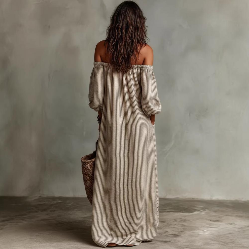 Spring Summer Women's Off Shou - огляд і ціна Off Shoulder Puff Sleeve Sundress