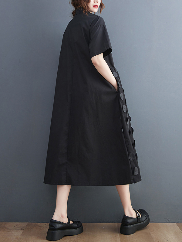 Slimming Fashion Summer Shirt  - огляд і ціна Korean Style A Line Shirt Dress