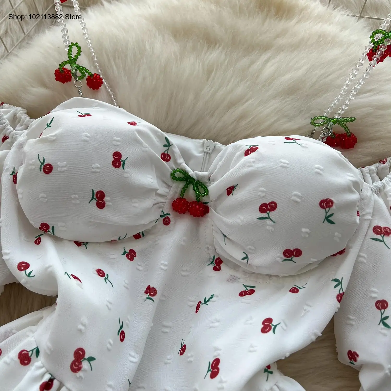 Puff Sleeves Off Shoulder Prin - огляд і ціна Off Shoulder Puff Sleeve Sundress
