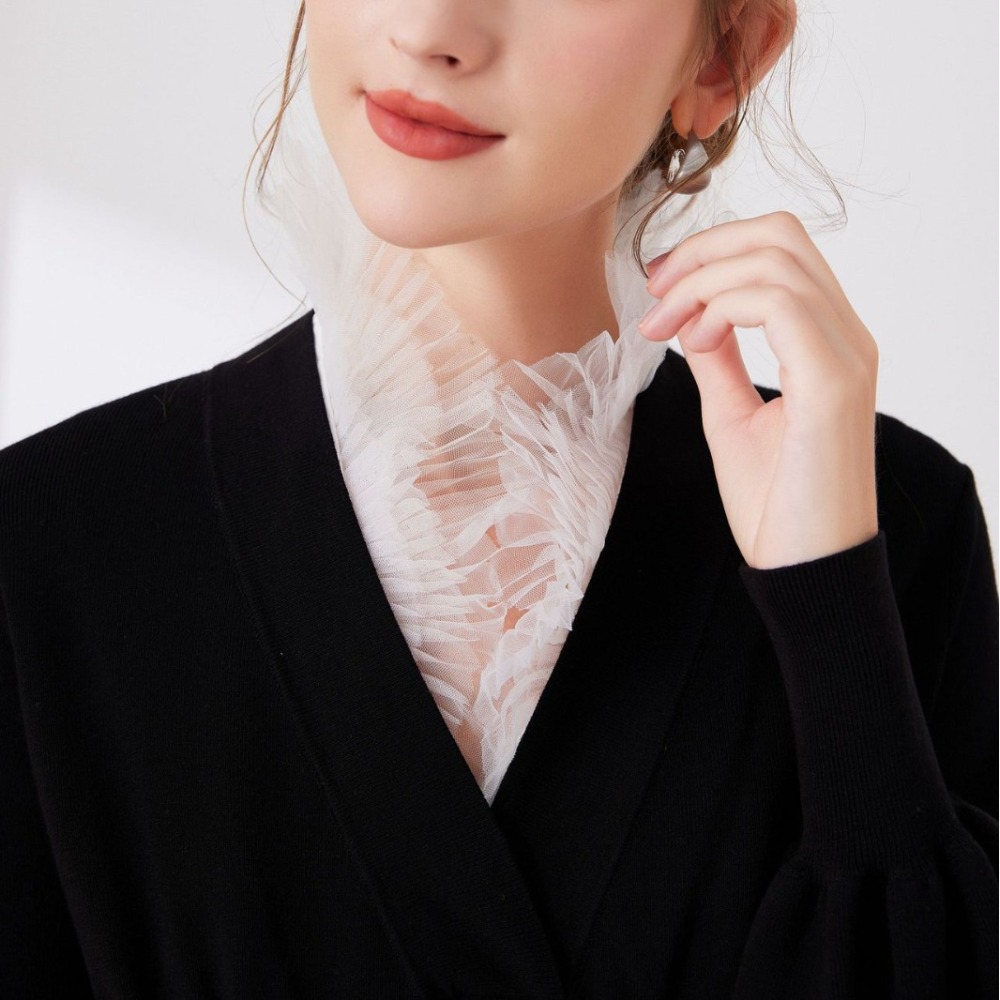 V Shape Melange Yarn Fake Coll - огляд і ціна Tops