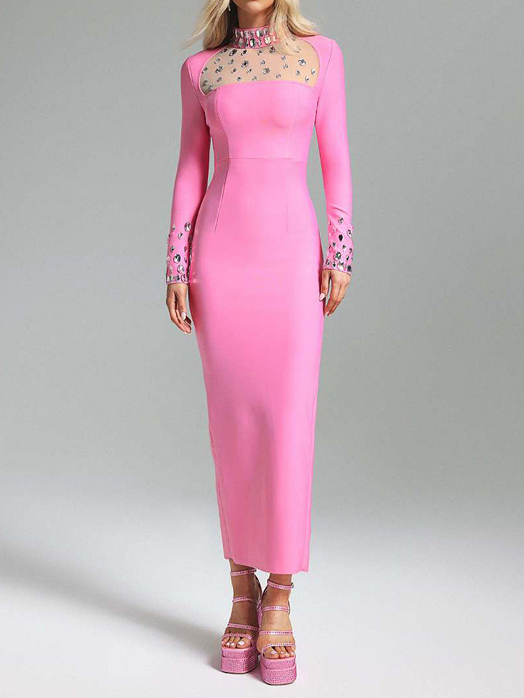 Women Sparkly Rhinestone Trim  - огляд і ціна Sparkly Rhinestone Club Party Dress