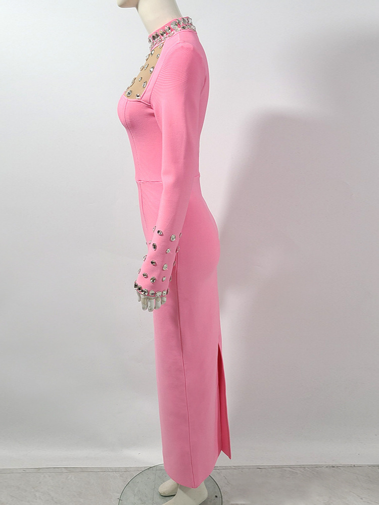 Women Sparkly Rhinestone Trim  - огляд і ціна Sparkly Rhinestone Club Party Dress