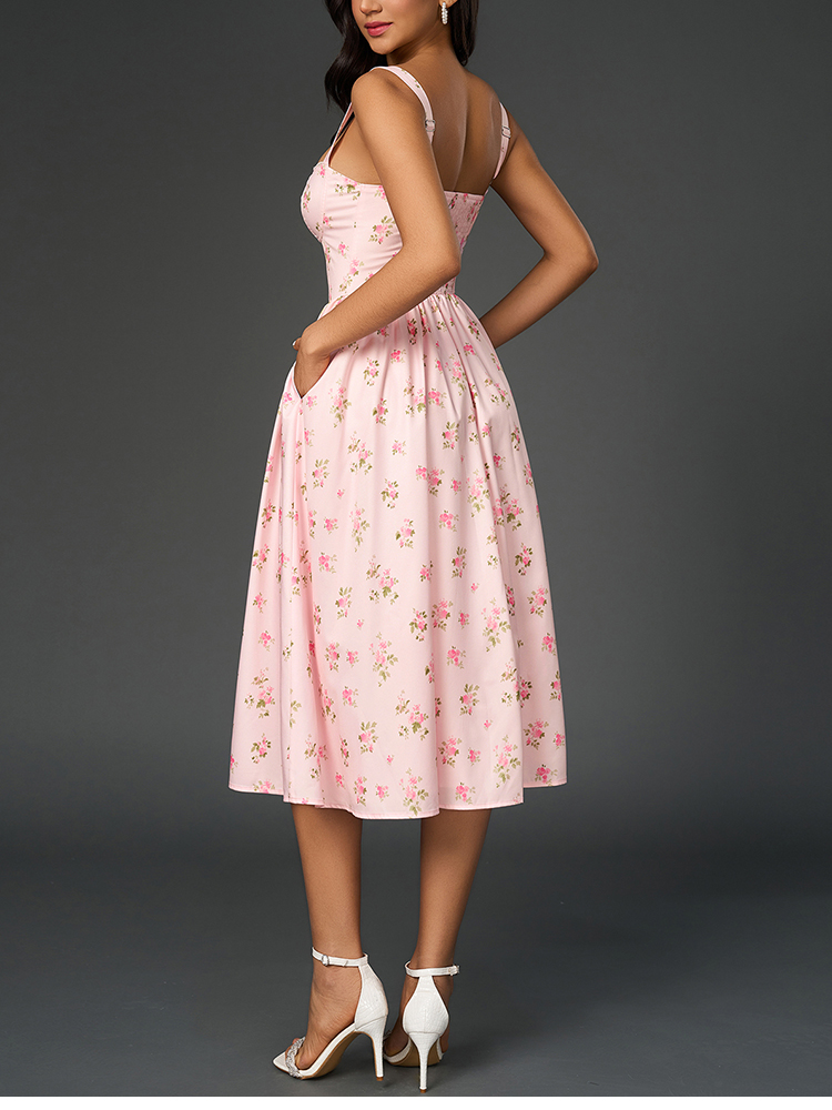 NewAsia Women's Floral Print S - огляд і ціна French Vintage Floral Midi Dress