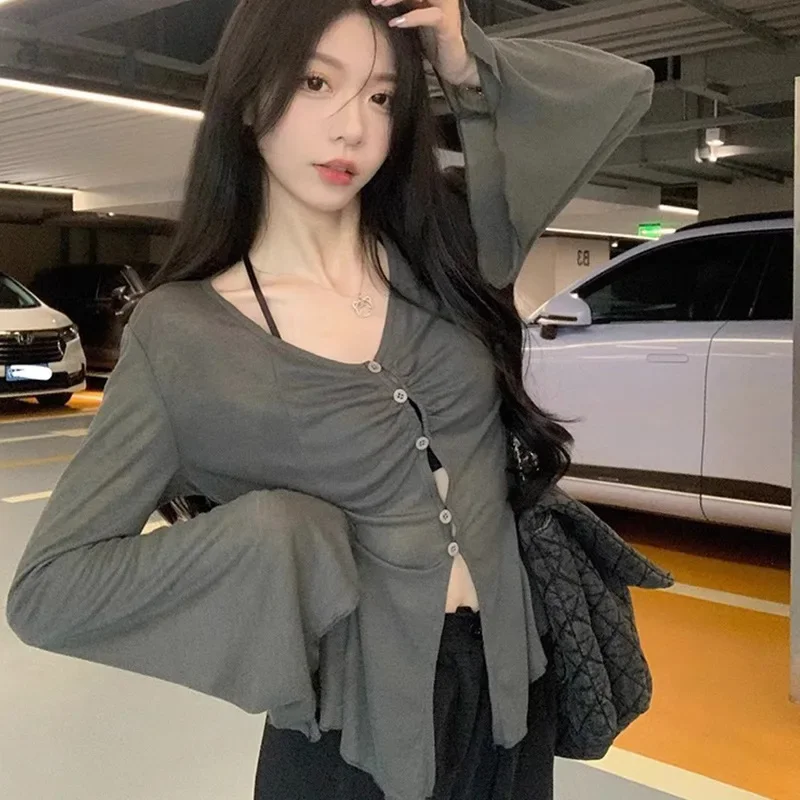 Sheer Flare Sleeve Blouse - Y2 - огляд і ціна Blouses