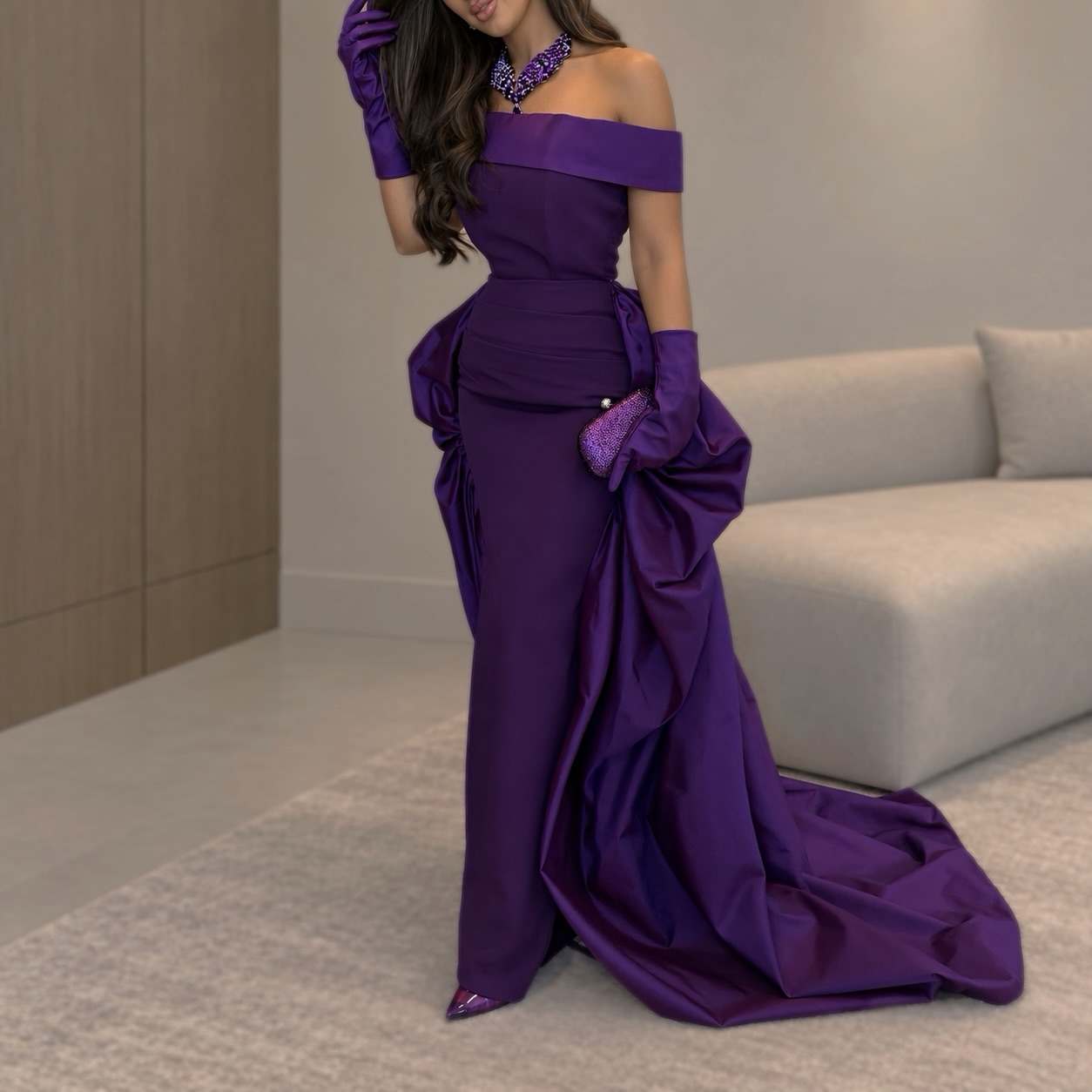 Customized Sexy Satin Evening  - огляд і ціна Elegant Satin Evening Gown Split