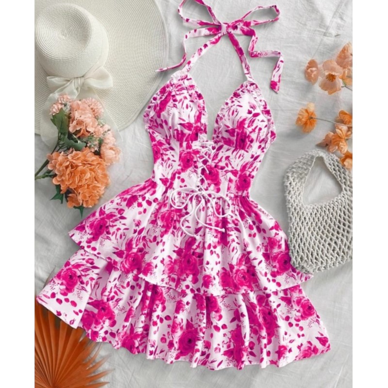 Women Vacation Style Retro Sho - огляд і ціна French Vintage Floral Midi Dress
