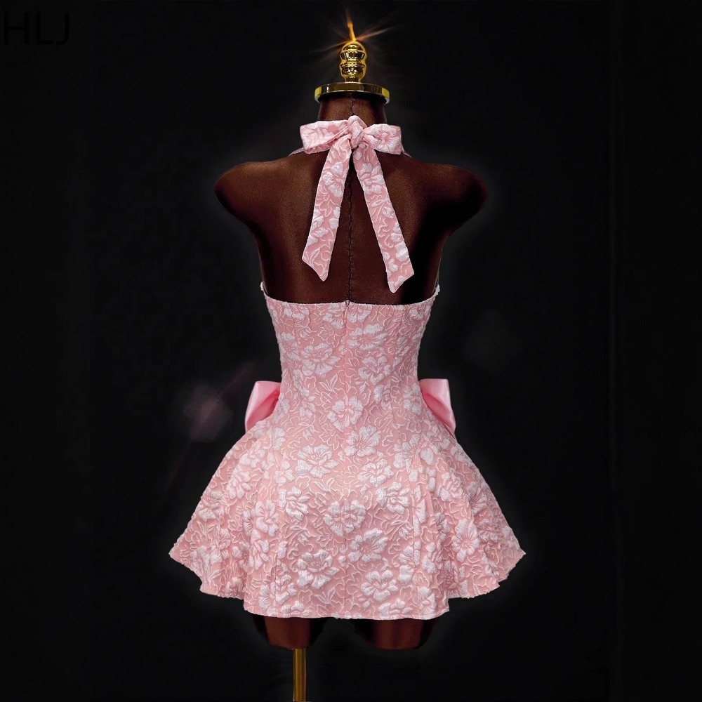 HLJ Y2K Sexy Jacquard Patchwor - огляд і ціна Y2K Backless Halter Mini Dress