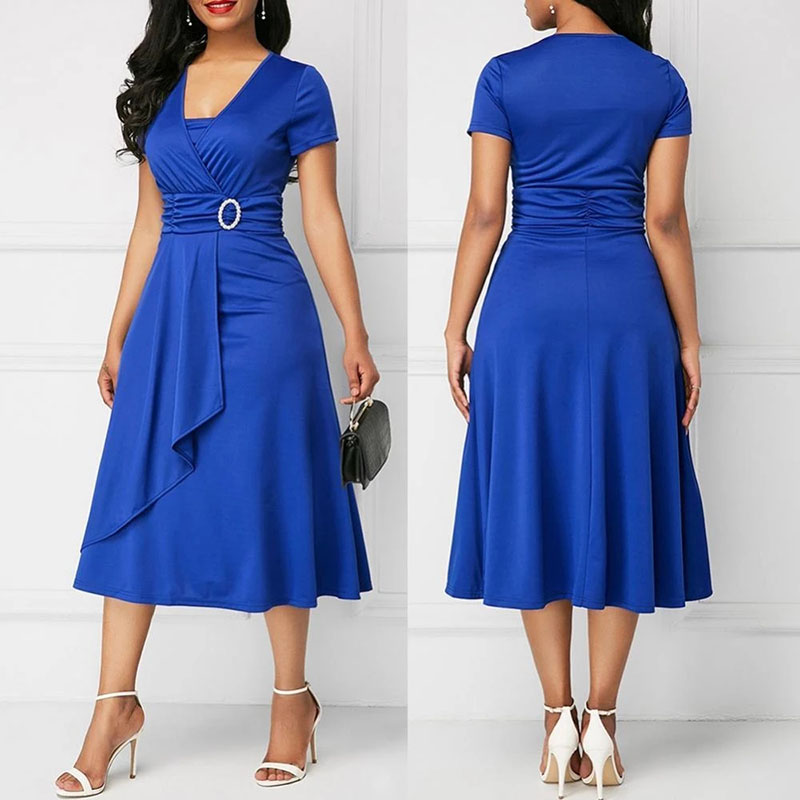 We.Fine Dress Women Solid Colo - огляд і ціна French Vintage Floral Midi Dress