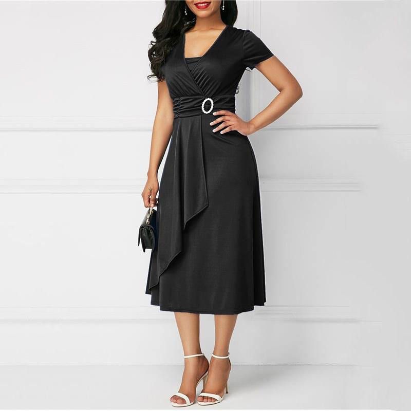We.Fine Dress Women Solid Colo - огляд і ціна French Vintage Floral Midi Dress